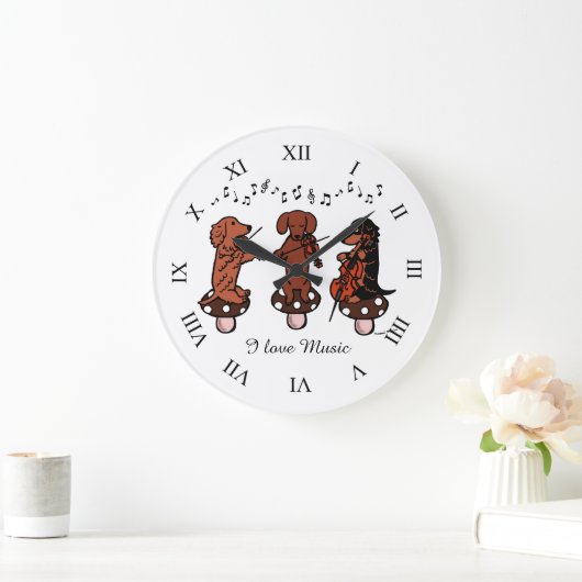 Dackel String Trio Musicians wall Uhr (Zuhause)