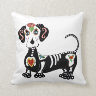 Dackel Sugar Skull Kissen