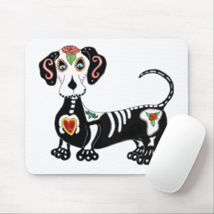 Dackel Sugar Skull Mousepad
