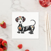 Dackel Sugar Skull Serviette (Beispiel)