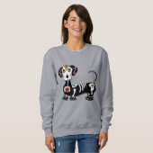 Dackel Sugar Skull Sweatshirt (Vorne ganz)