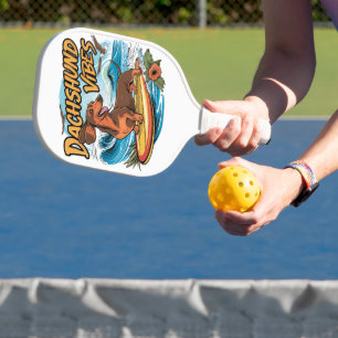 Dackel Surfbrett Surfen Pickleball Schläger