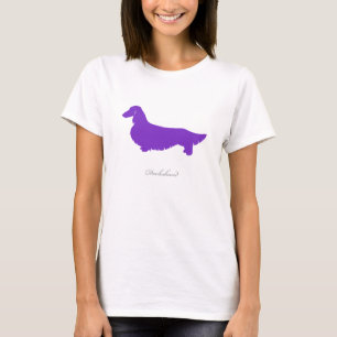 Dackel-T - Shirt (lila lange Haarversion 1)