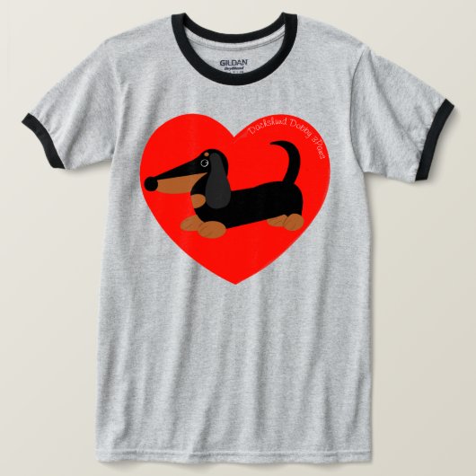 Dackel T - SHIRT Rotes Herz (Design vorne)