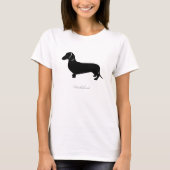 Dackel-T - Shirt (schwarze glatte Haarversion 2) (Vorderseite)