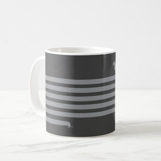 Dackel Tasse dunkelgrau (Vorderseite Links)