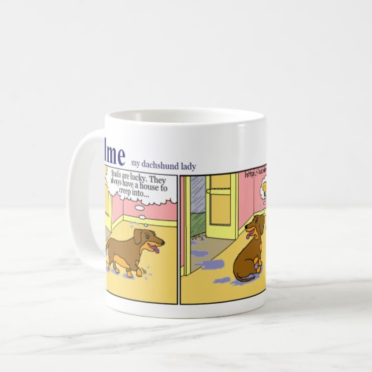 Dackel-Tasse: Frühling Kaffeetasse (Vorderseite Links)