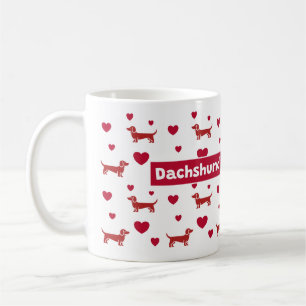 Dackel Tasse mit rotem Herzen