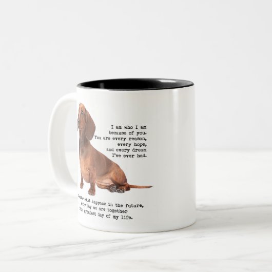 Dackel-Tasse Zweifarbige Tasse (Vorderseite Links)