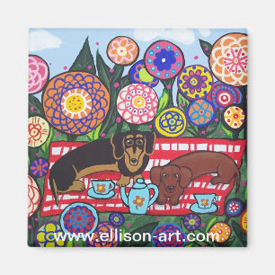 Dackel-Tee-Zeit-Magnet Magnet