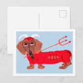 Dackel-Teufel Postkarte (Vorne/Hinten)