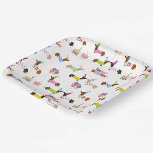 Dackel Themed Birthday Party Teller (Gewinkelt)