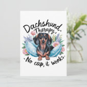Dackel Therapie No Cap It Works Einladung (Stehend Vorderseite)