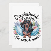 Dackel Therapie No Cap It Works Einladung (Vorne/Hinten)