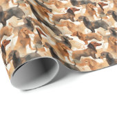 Dackel Träume Aquarellmuster Geschenkpapier (Rolleneckpunkt)