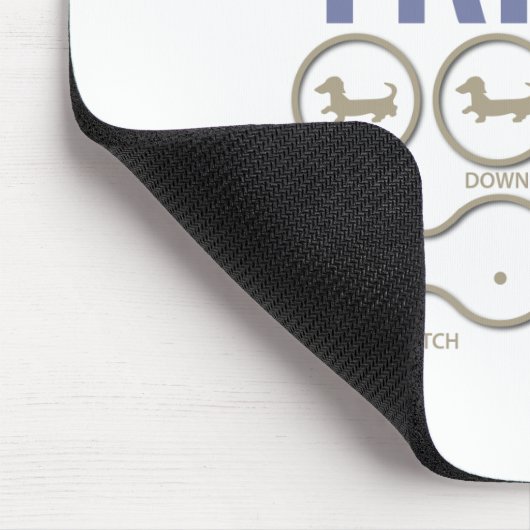 Dackel-Tricks, lustige Hundewitze Mousepad (Ecke)