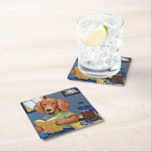 Dackel trinken Kaffee Untersetzer (Vor Ort)