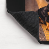 Dackel trinkt Eiskaffee Lustiges Tier Meme Mousepad (Ecke)