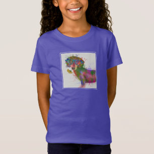 Dackel-u. Glas-Regenbogen-Spritzen T-Shirt
