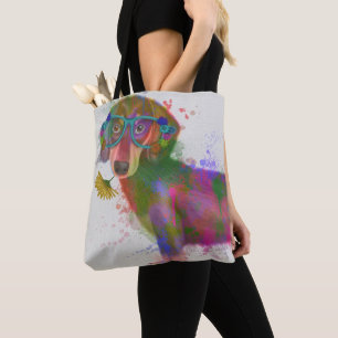 Dackel-u. Glas-Regenbogen-Spritzen Tasche