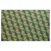 Dackel über grüne Kuben Stoff (Fat Quarter (45,7 x 55,9 cm))
