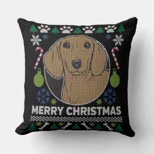 Dackel Uganda Weihnachts-Sweater Hund Design Kissen