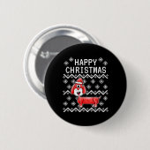 Dackel Ugly Christmas Dog Button (Vorne & Hinten)