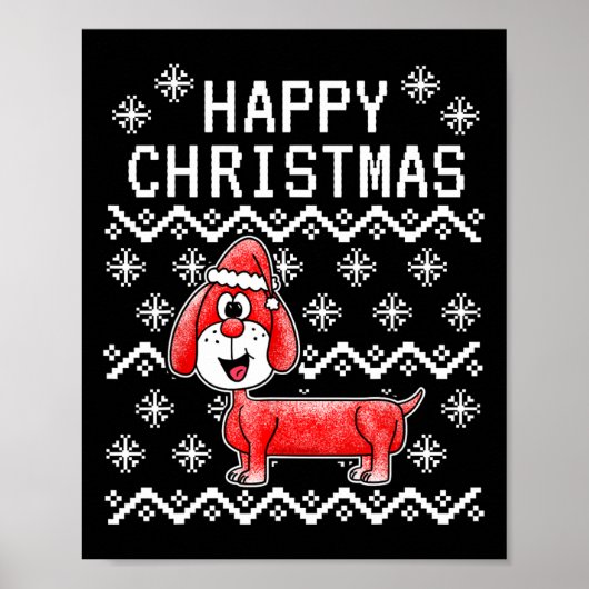 Dackel Ugly Christmas Dog Poster (Vorne)