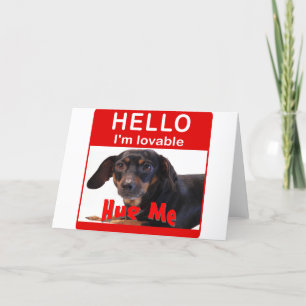 Dackel umarmen feiertagskarte