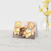 "Dackel und Bärenfreunde" Hunde Art Notecard Karte (Gelbe Blume)