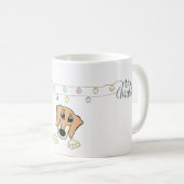 Dackel und cremefarbener Cartoon Kaffeetasse (VorderseiteRechts)