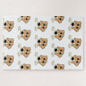 Dackel und cremefarbener Cartoon Puzzle (Horizontal)