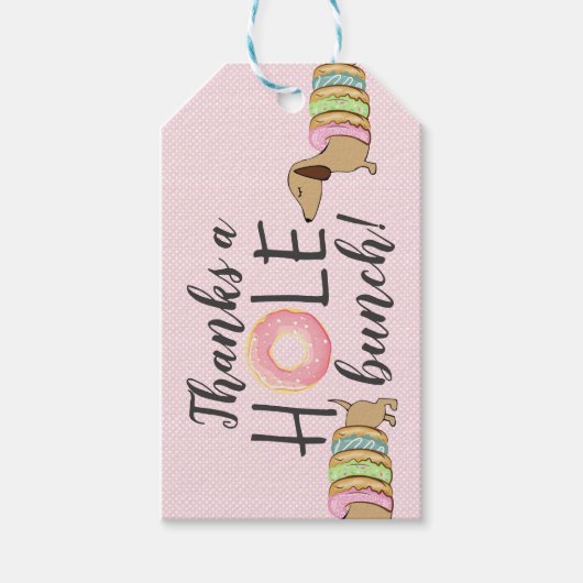 Dackel und Donuts Party Dank Hole Bunch Geschenkanhänger (Vorderseite)