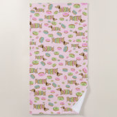 Dackel und Donuts Strandtuchpool Seite Strandtuch (Vorderseite)