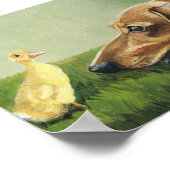 "Dackel und Duckling" Dog Art Canvas Print Poster (Ecke)