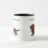 Dackel und ein Blumen-Cartoon Tasse (Zentrum)