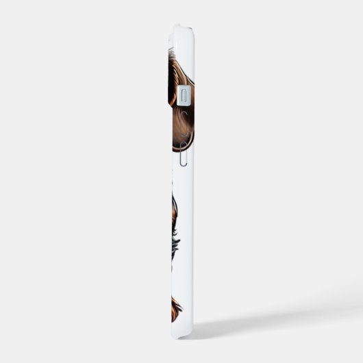 Dackel und Eiskaffee iPhone 15 Hülle (Linke Seite)