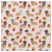 Dackel und Fries-Witzhund Stoff (Nahaufnahme)