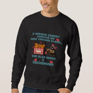 Dackel und gebratenes Huhn Sweatshirt