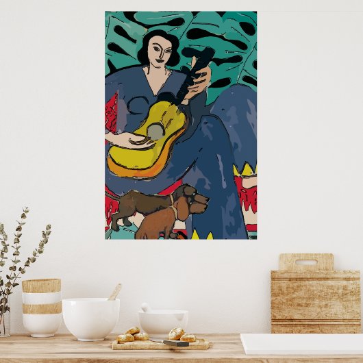 Dackel und Gitarre Poster (Küche)
