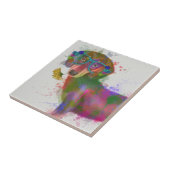 Dackel und Gläser Rainbow Splash Fliese (Seite)
