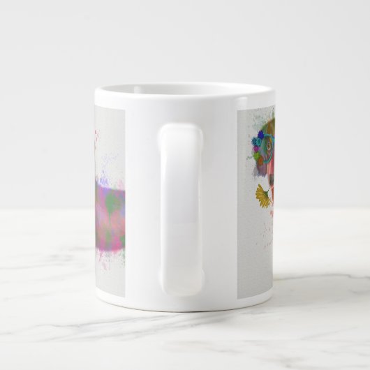 Dackel und Gläser Rainbow Splash Jumbo-Tasse (Rückseite)
