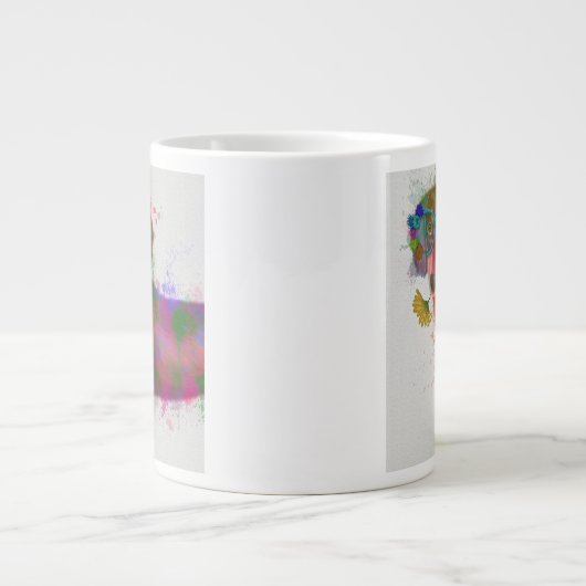 Dackel und Gläser Rainbow Splash Jumbo-Tasse (Vorderseite)