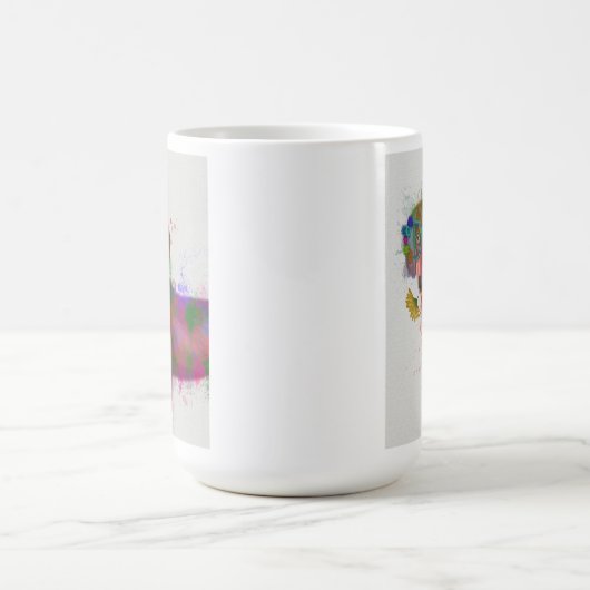 Dackel und Gläser Rainbow Splash Kaffeetasse (Mittel)