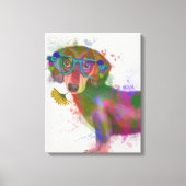 Dackel und Gläser Rainbow Splash Leinwanddruck (Vorderseite)