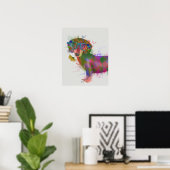 Dackel und Gläser Rainbow Splash Poster (Heimbüro)