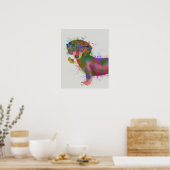 Dackel und Gläser Rainbow Splash Poster (Küche)