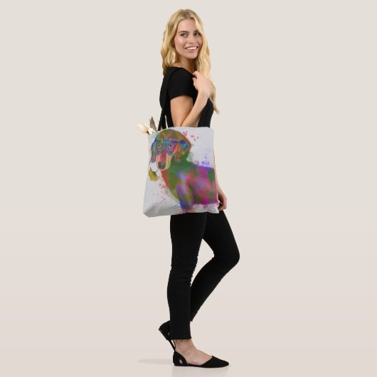 Dackel und Gläser Rainbow Splash Tasche (Am Model)