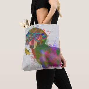 Dackel und Gläser Rainbow Splash Tasche