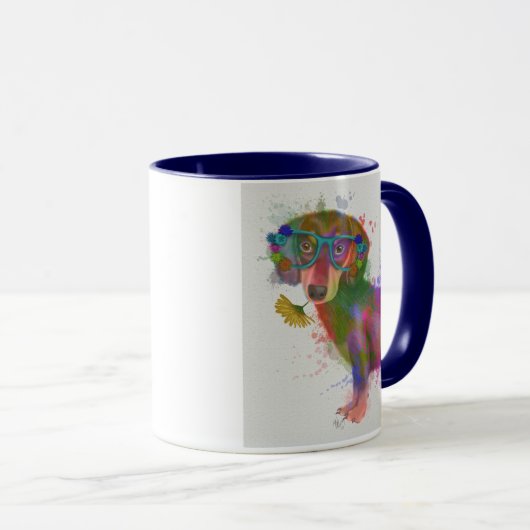 Dackel und Gläser Rainbow Splash Tasse (VorderseiteRechts)